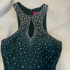 Morgan & Co Green Embellished Prom Dress